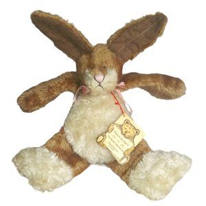 Boyds Bears in the Attic Edina Flat Hare Stuffed Bunny Plush Brown Rabbit Toy